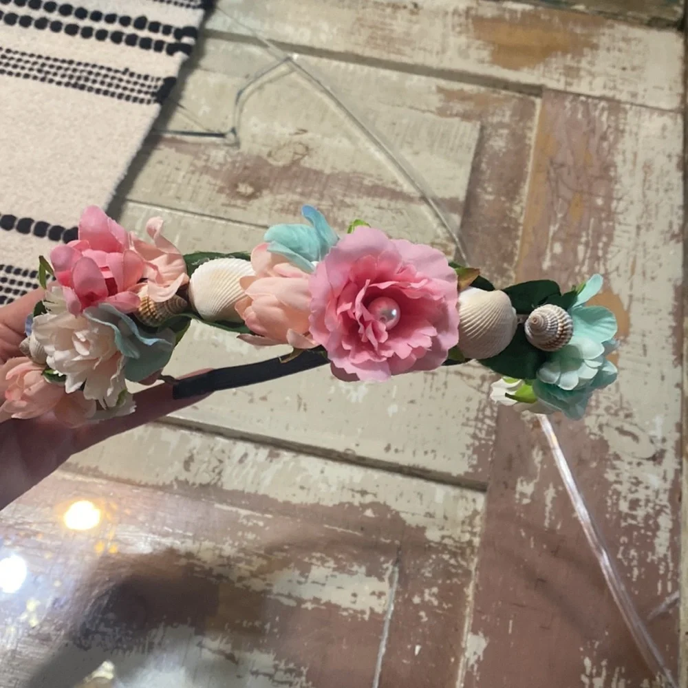 Floral and Seashell Headband Boho Bohemian